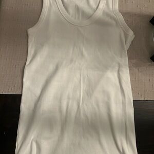 A&F Maternity White Ribbed Tank Top